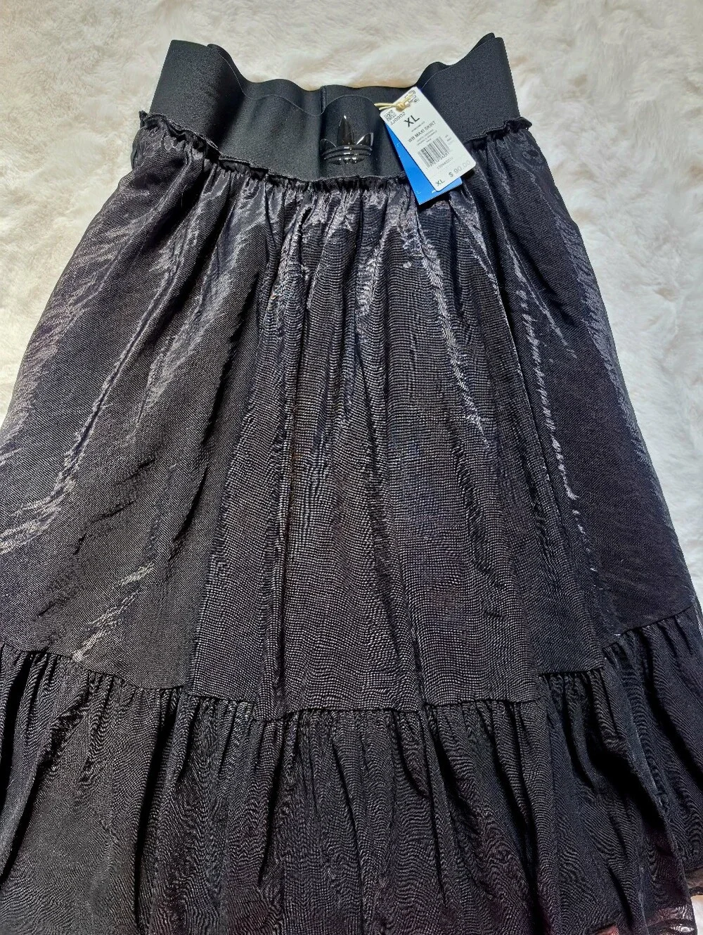 NWT Adidas Originals Waistband Tulle Maxi Skirt | Black, XL - Picture 4 of 9